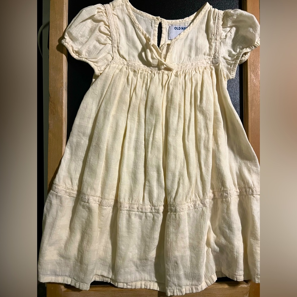 Girls cream summer dress, vintage look